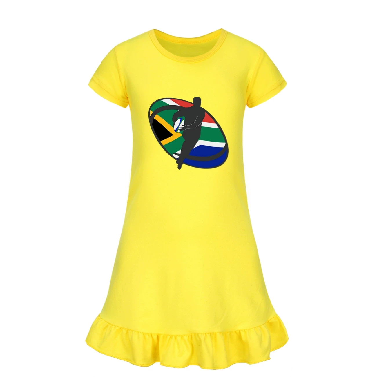 Ruffle-Hem Jersey Dress — 5807 Edition, Style 06 · Yellow