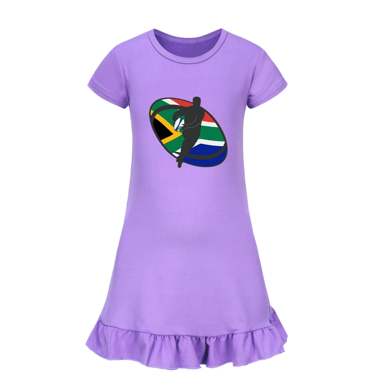 Ruffle-Hem Jersey Dress — 5807 Edition, Style 08 · Purple