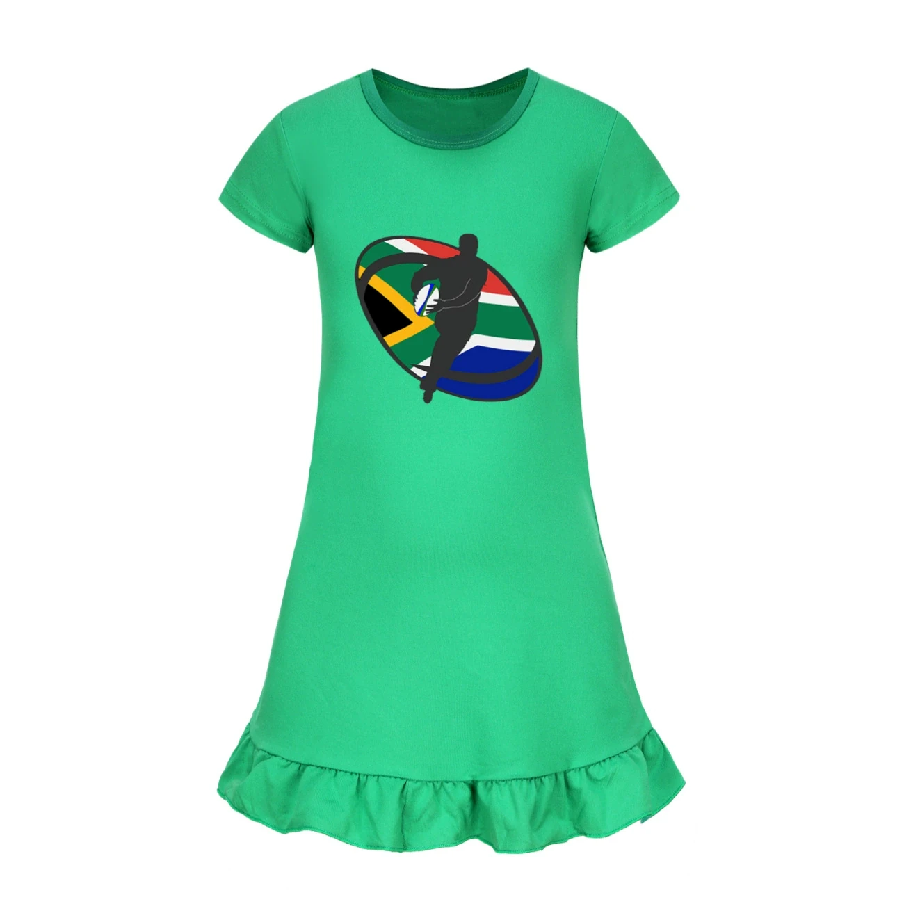 Ruffle-Hem Jersey Dress — 5807 Edition, Style 09 · Green