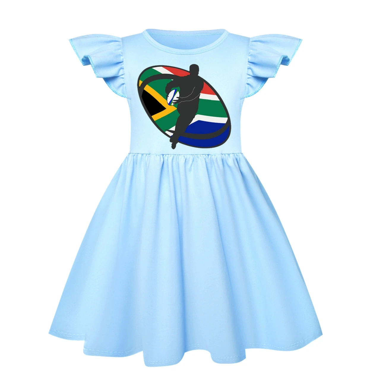 Ruffle-Hem Jersey Dress — 5807 Edition, Style 21 · Light Blue