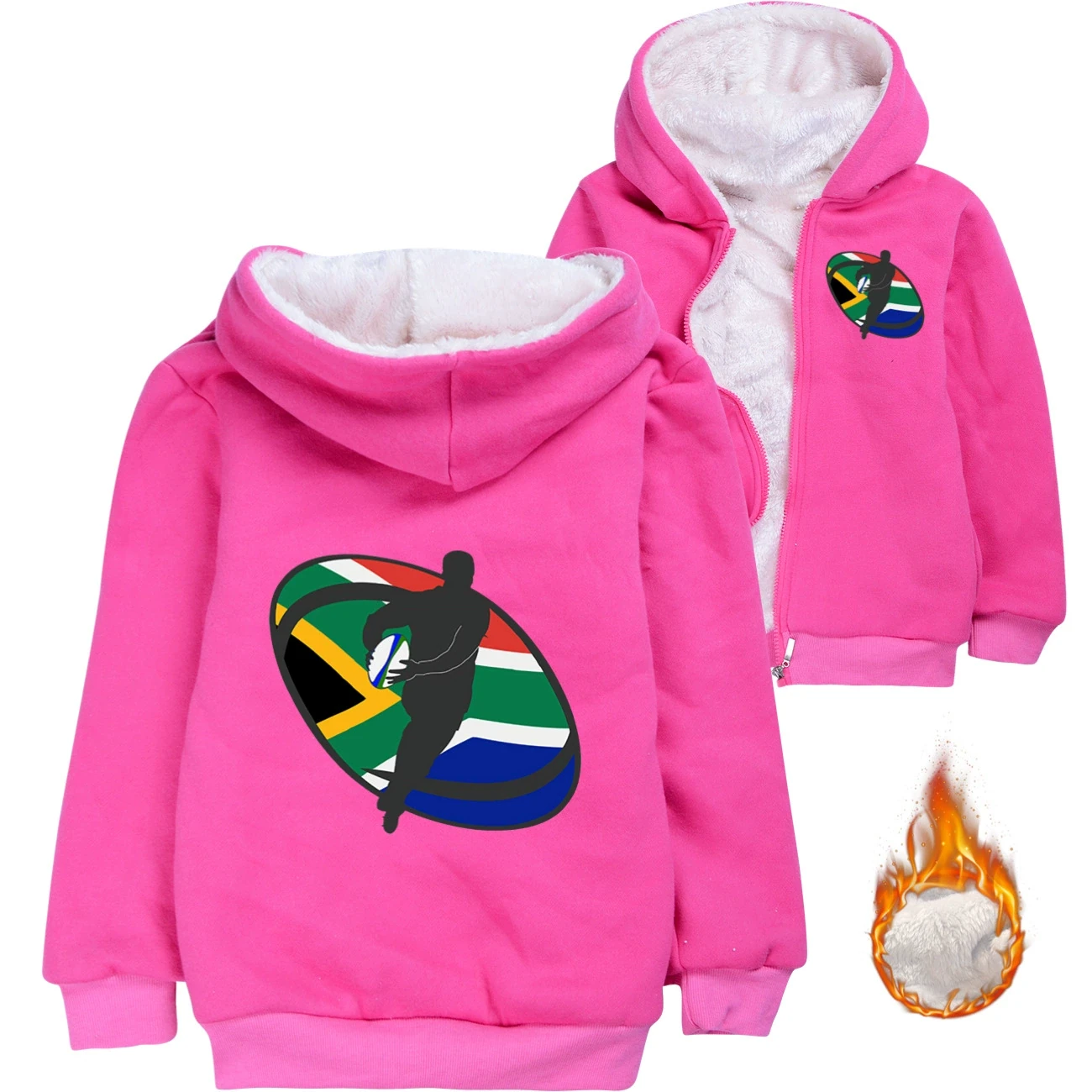 Warm-Lined Graphic Hoodie — 5807 Edition, Style 01 · Padded · Rose