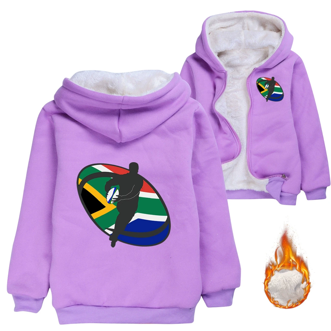Warm-Lined Graphic Hoodie — 5807 Edition, Style 06 · Padded · Purple