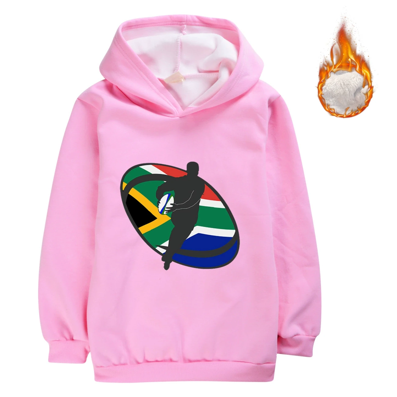 Warm-Lined Graphic Hoodie — 5807 Edition, Style 07 · Pink