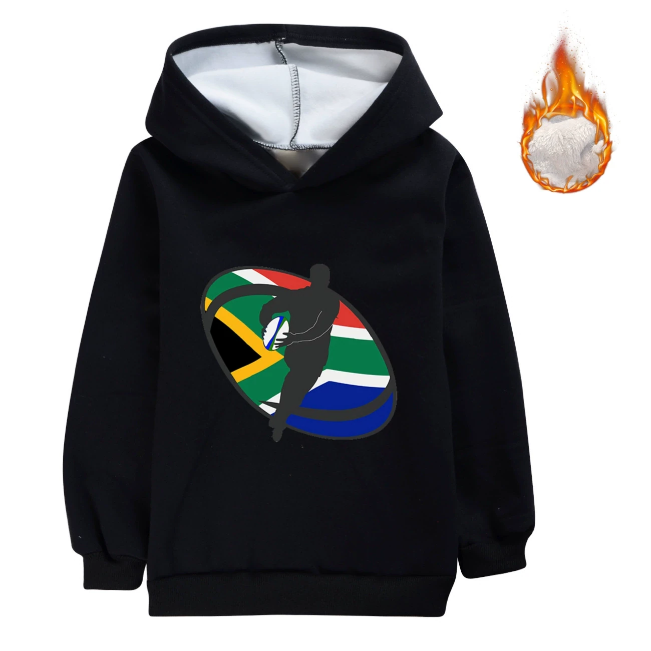 Warm-Lined Graphic Hoodie — 5807 Edition, Style 08 · Black