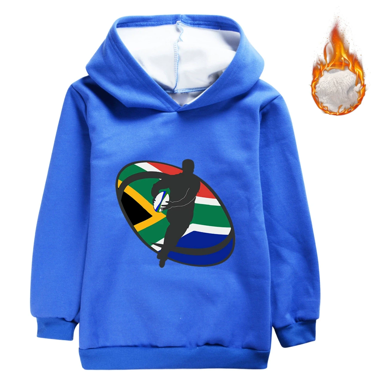 Warm-Lined Graphic Hoodie — 5807 Edition, Style 09 · Deep Blue