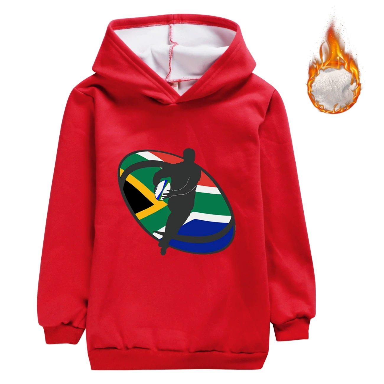 Warm-Lined Graphic Hoodie — 5807 Edition, Style 12 · Red