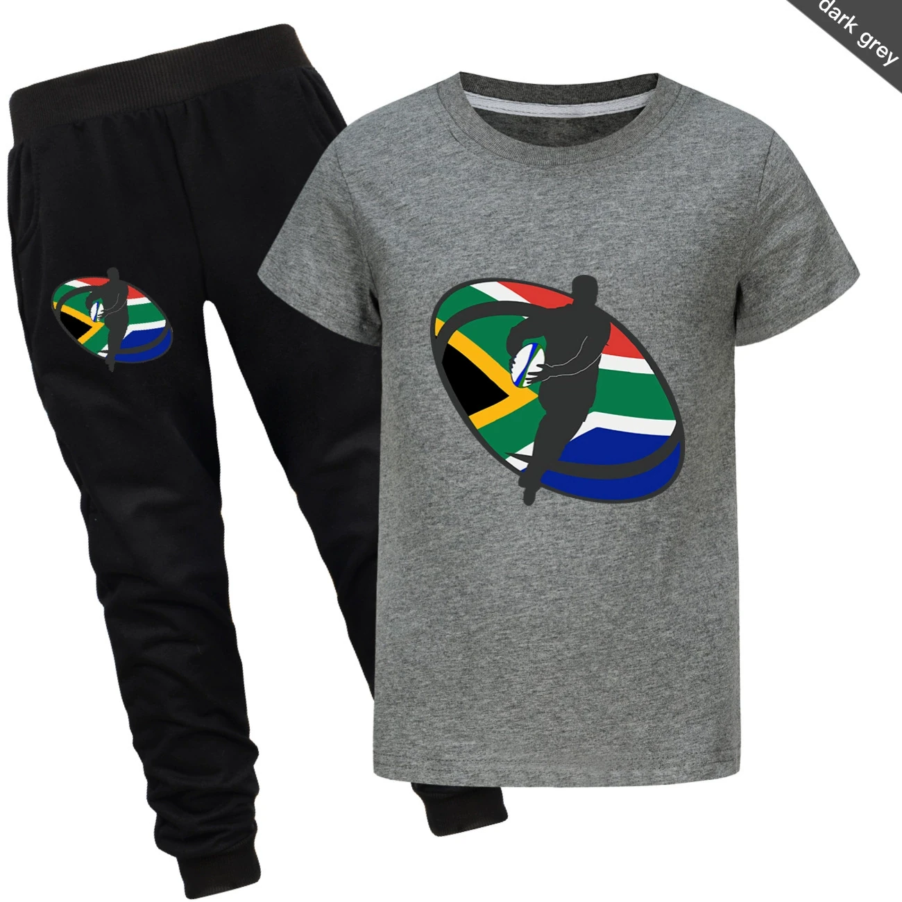 Graphic Tee & Jogger Set — 5807 Edition, Style 15 · Set · Dark Grey