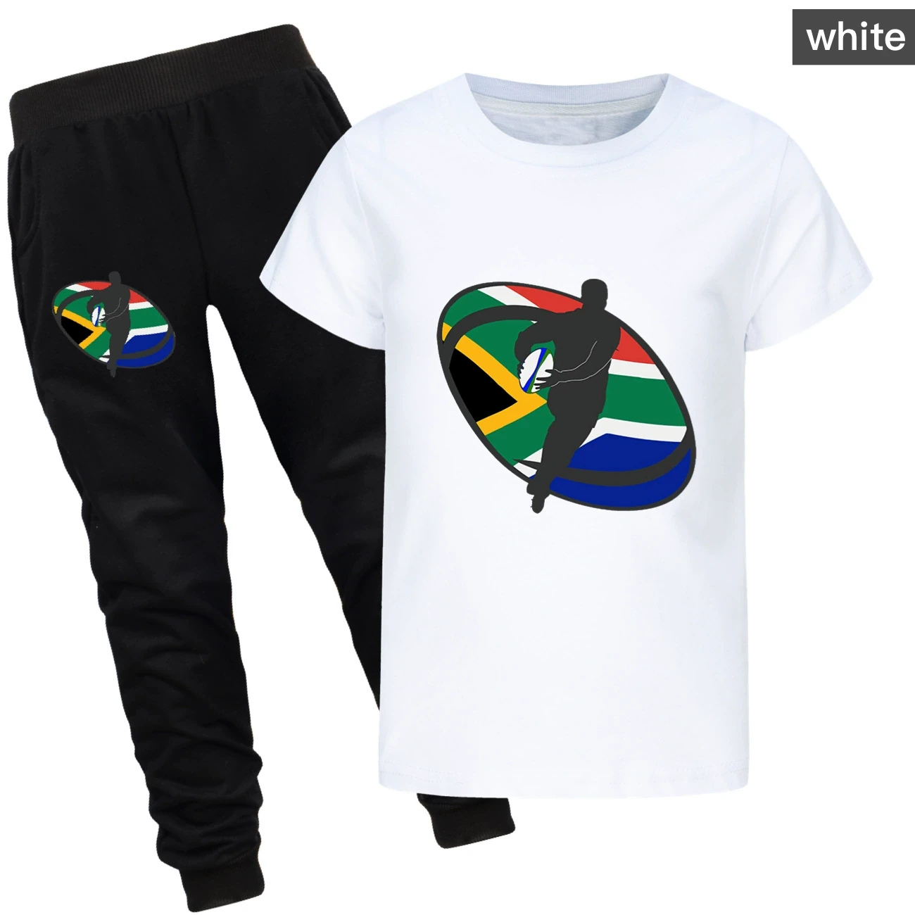 Graphic Tee & Jogger Set — 5807 Edition, Style 17 · Set · White