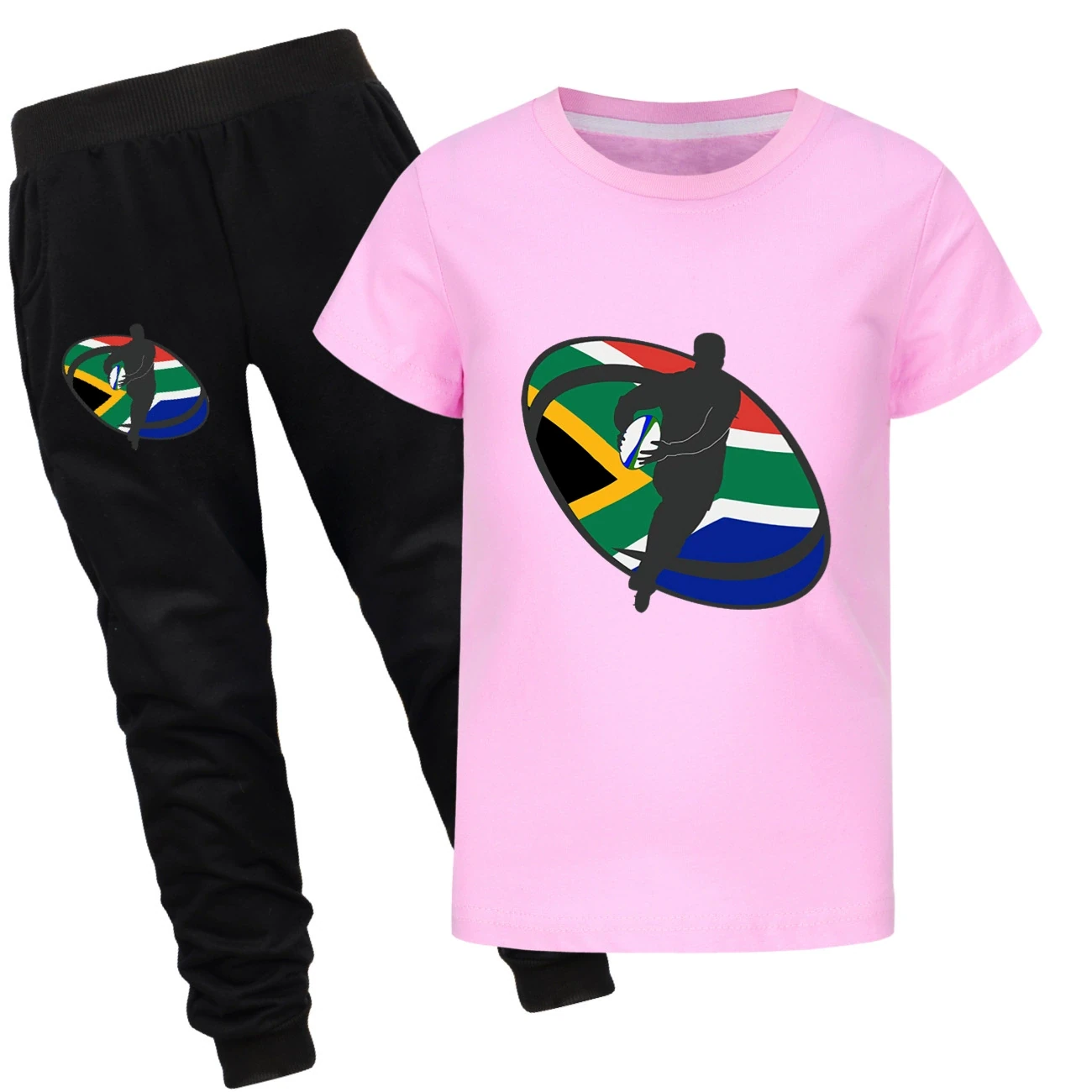 Graphic Tee & Jogger Set — 5807 Edition, Style 24 · Set · Pink