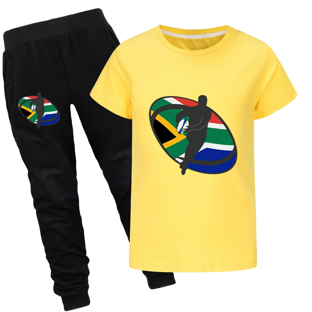 Graphic Tee & Jogger Set — 5807 Edition, Style 25 · Set · Yellow