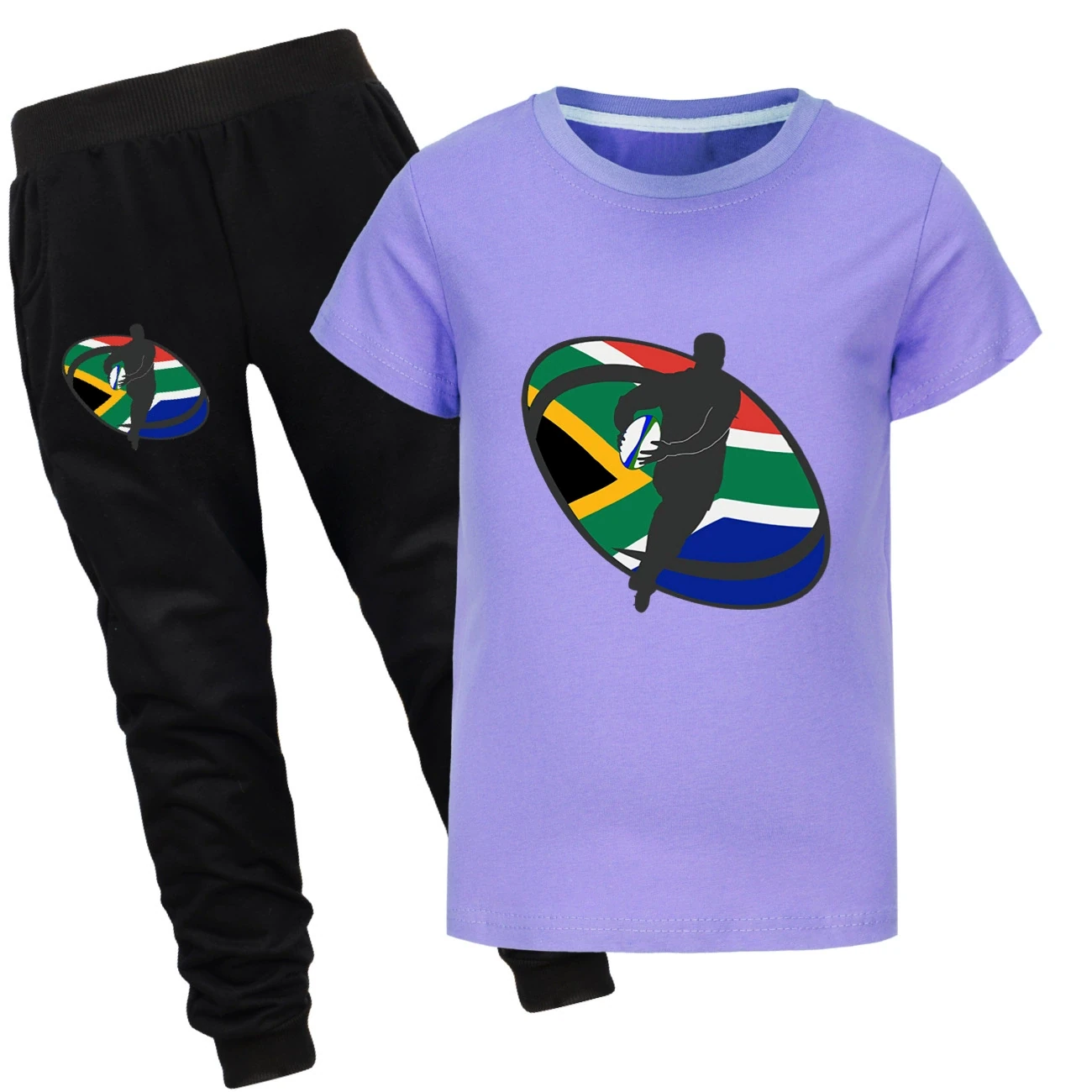 Graphic Tee & Jogger Set — 5807 Edition, Style 27 · Set · Purple