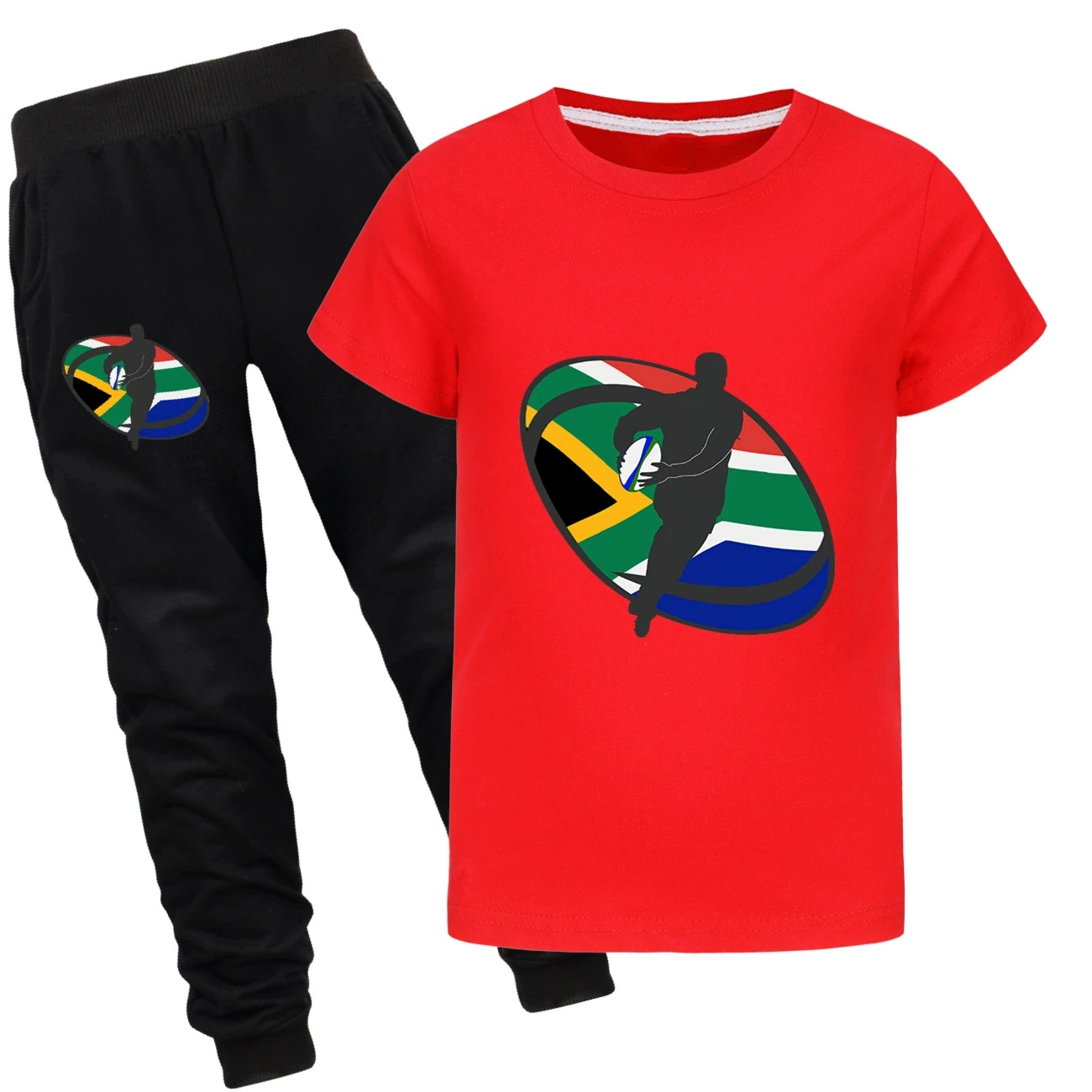 Graphic Tee & Jogger Set — 5807 Edition, Style 28 · Set · Red