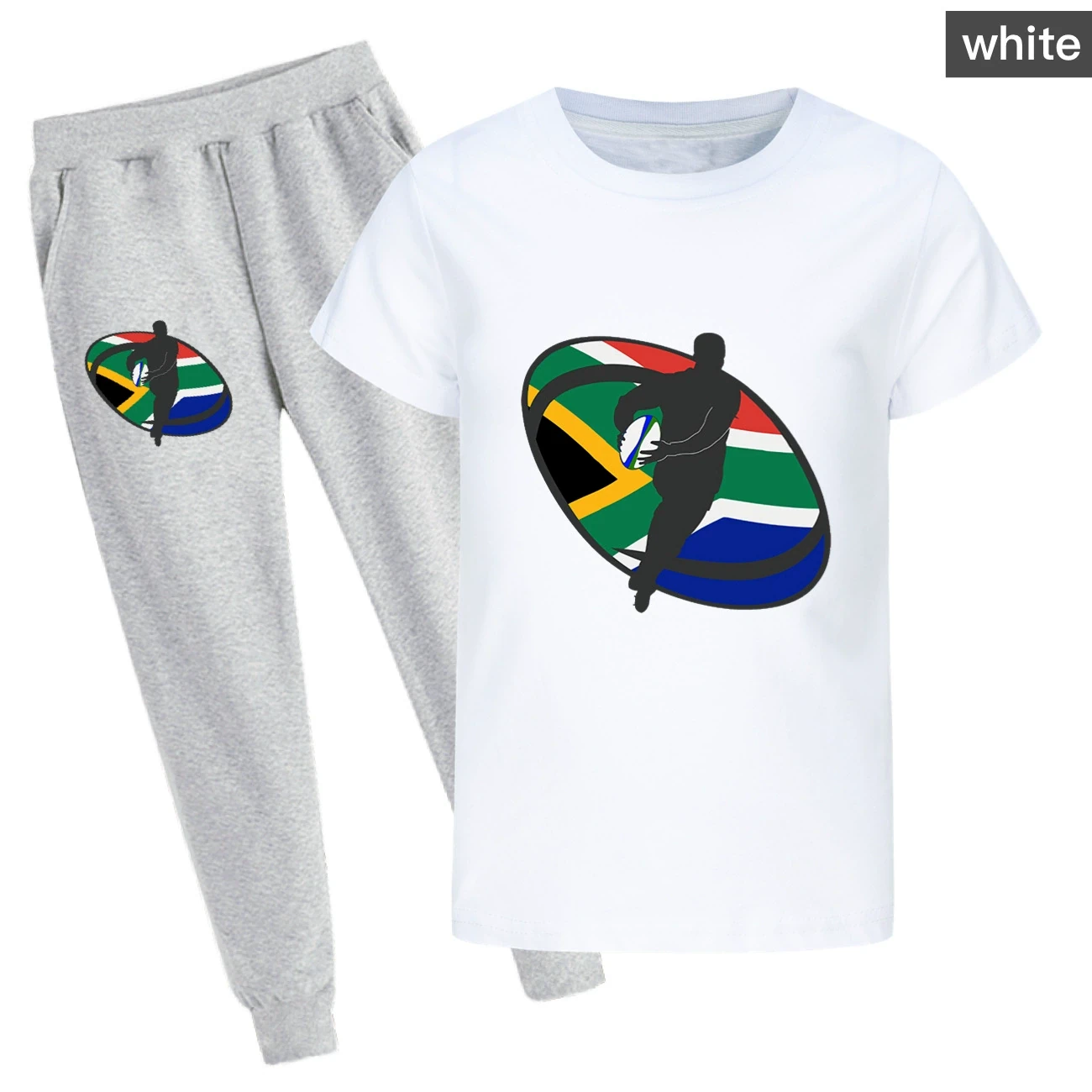Graphic Tee & Jogger Set — 5807 Edition, Style 30 · Set · White