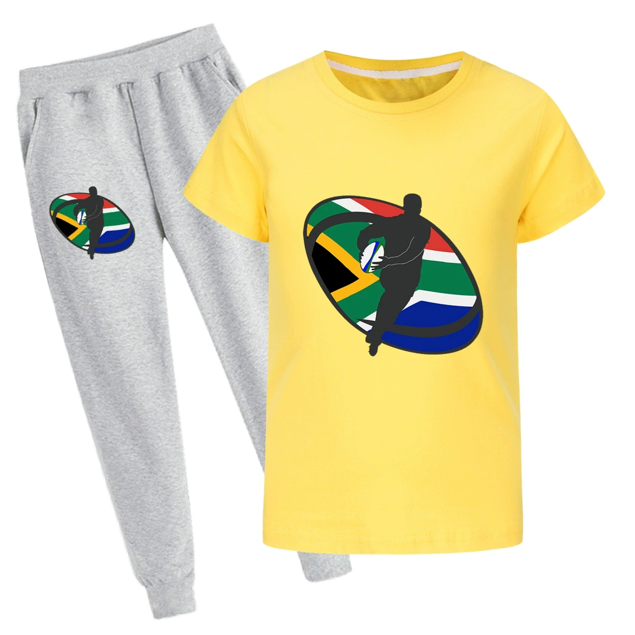 Graphic Tee & Jogger Set — 5807 Edition, Style 31 · Set · Yellow