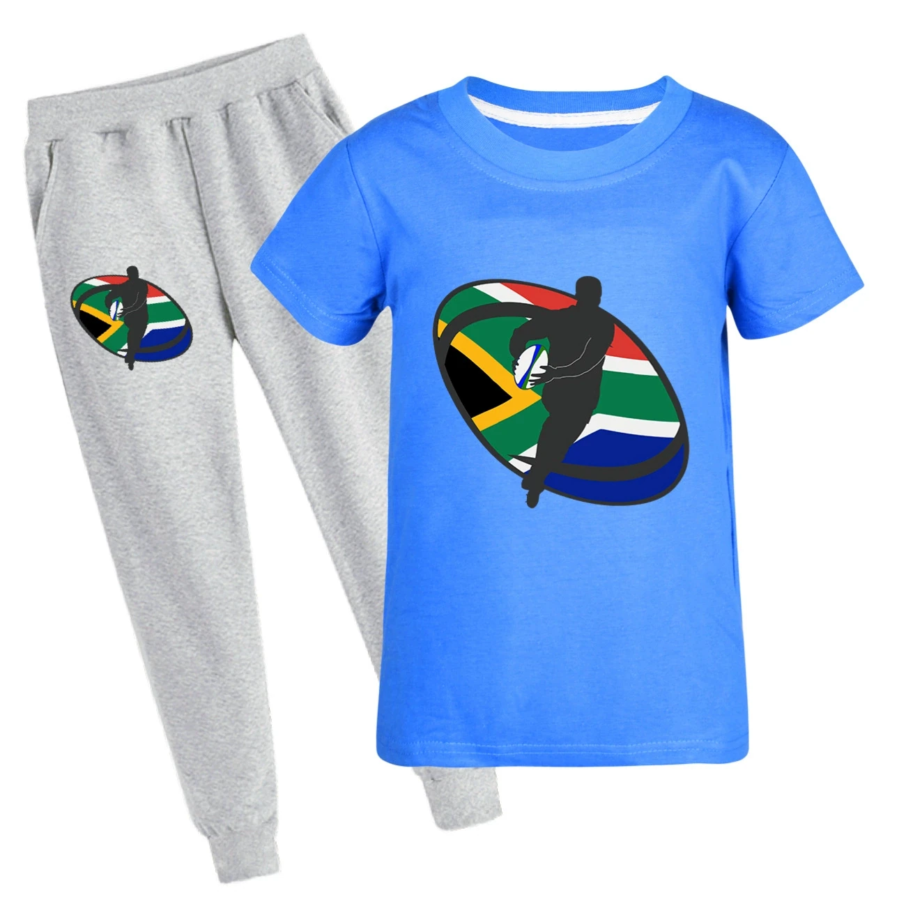 Graphic Tee & Jogger Set — 5807 Edition, Style 33 · Set · Blue