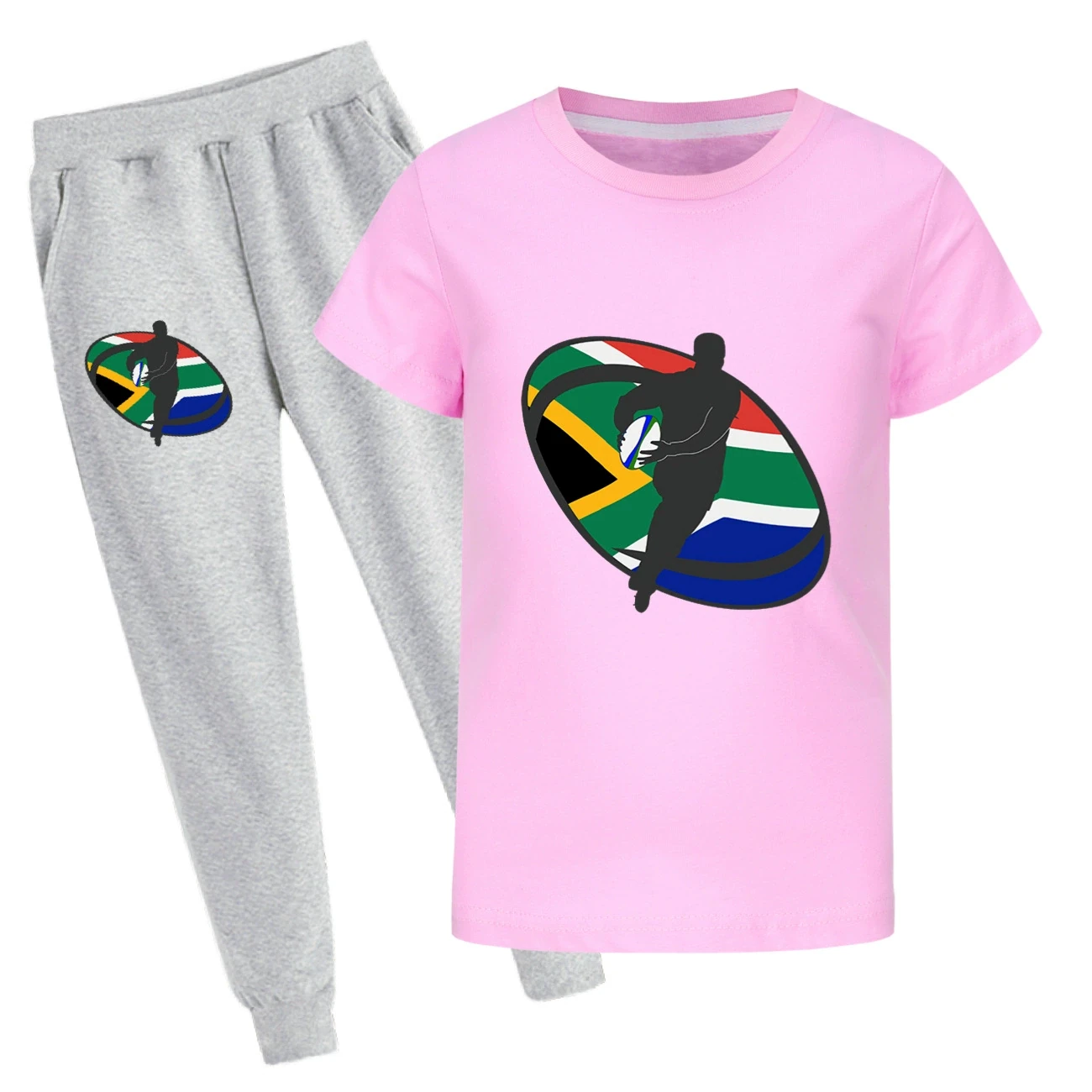 Graphic Tee & Jogger Set — 5807 Edition, Style 35 · Set · Pink
