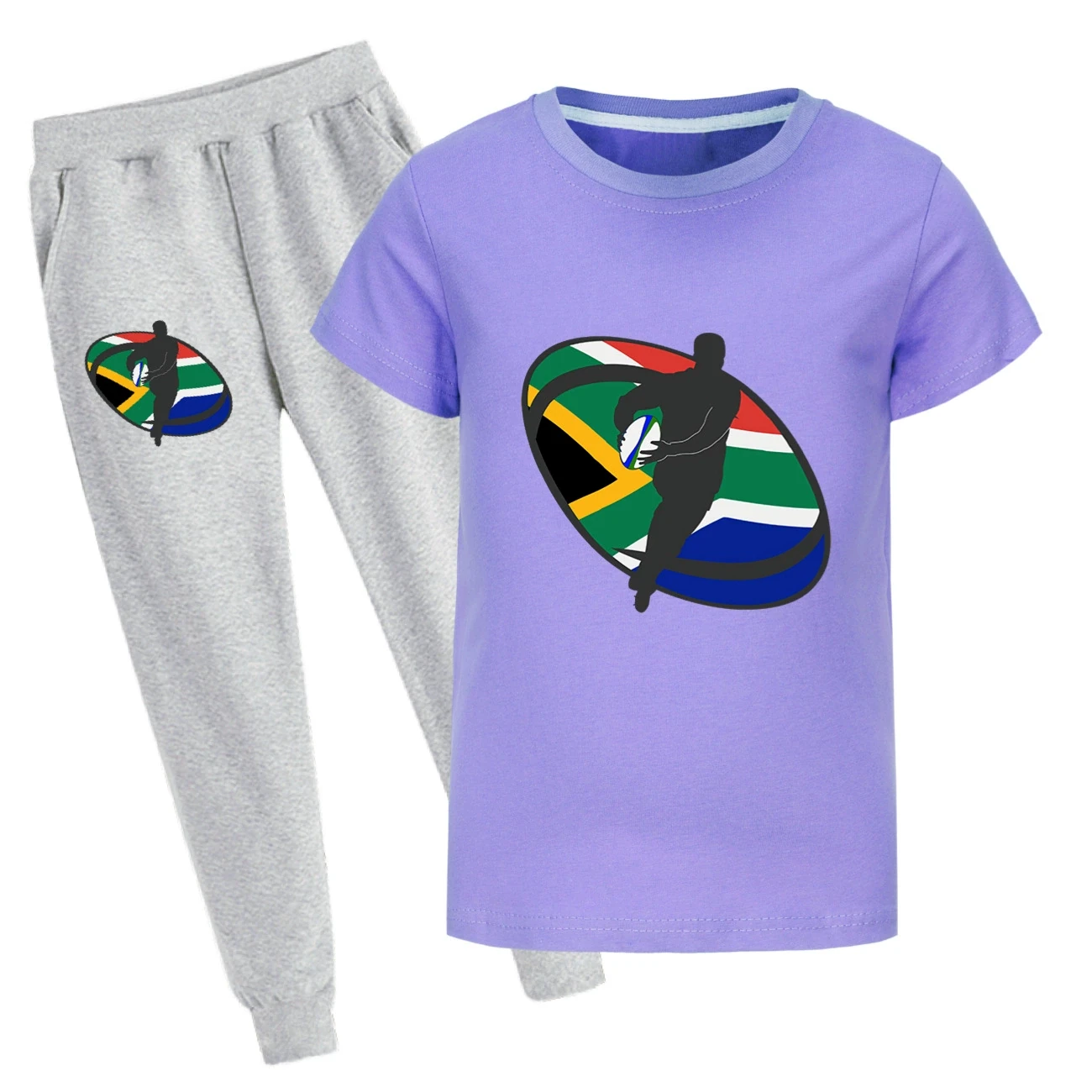 Graphic Tee & Jogger Set — 5807 Edition, Style 37 · Set · Purple