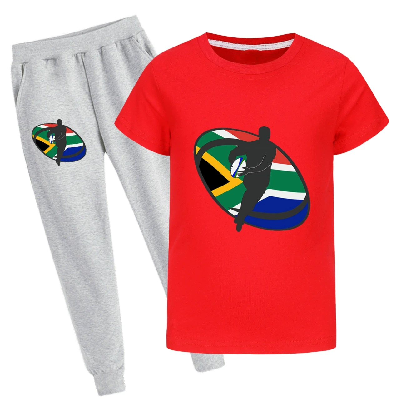 Graphic Tee & Jogger Set — 5807 Edition, Style 38 · Set · Red