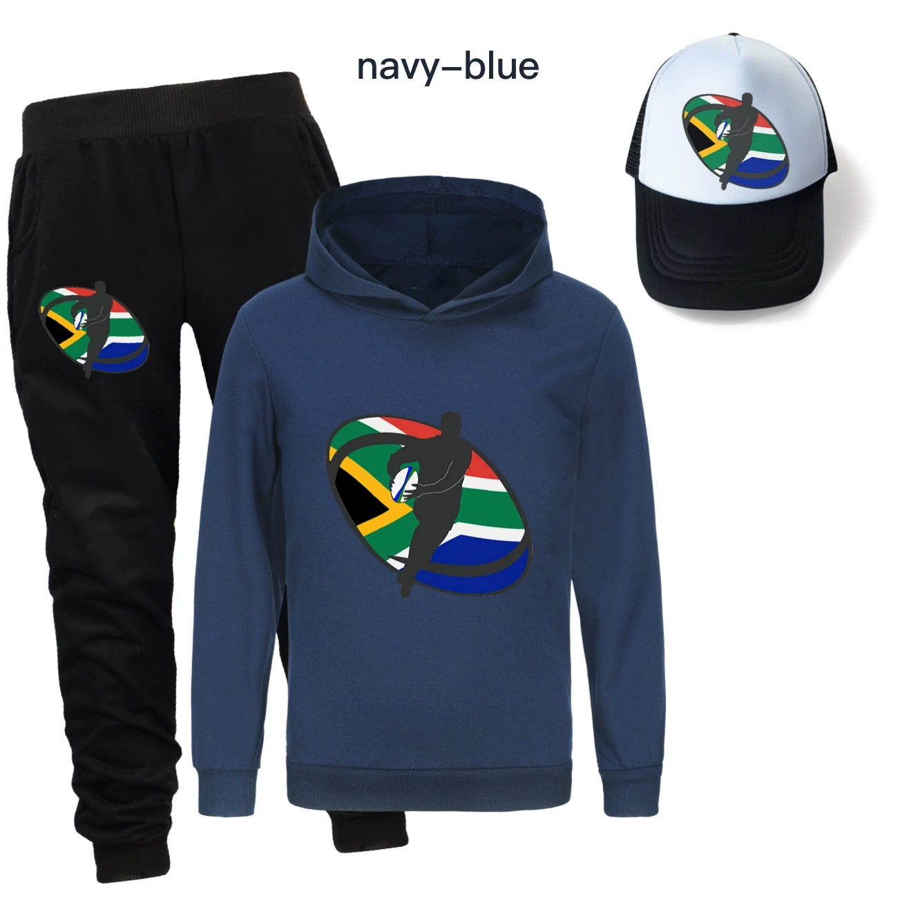 Three-Piece Hoodie, Jogger & Hat Set — 5807 Edition, Style 09 · Navy