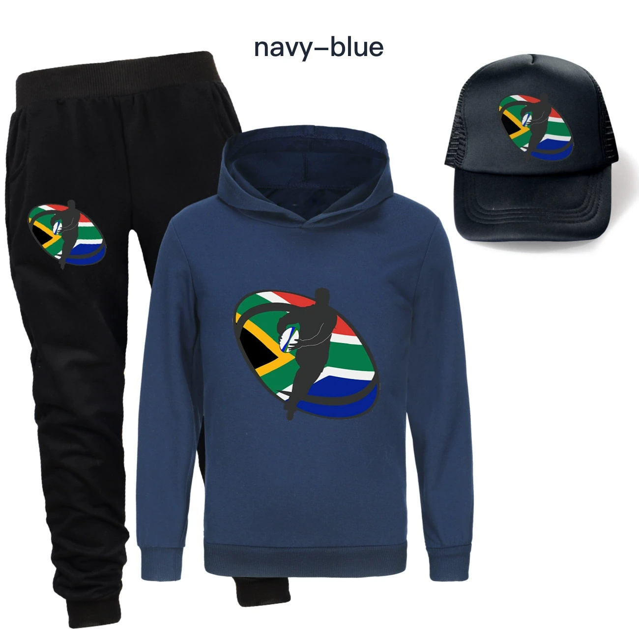 Three-Piece Hoodie, Jogger & Hat Set — 5807 Edition, Style 22 · Navy