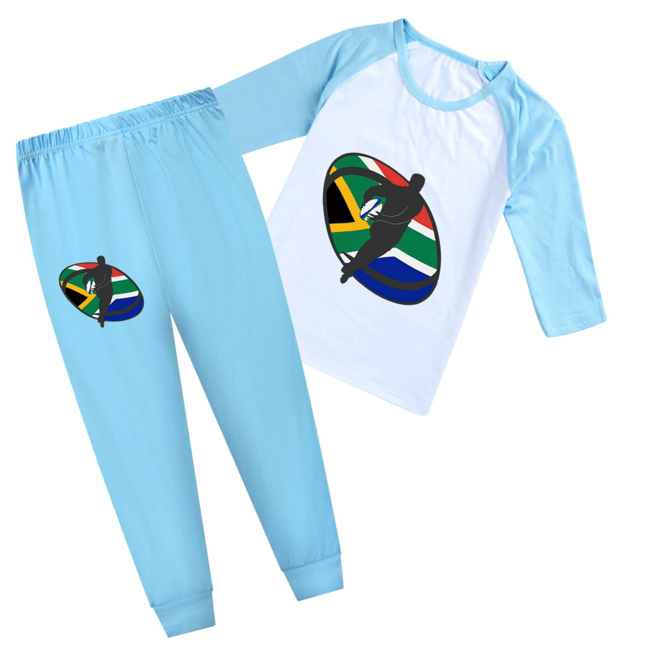 Rugby Graphic Active Play Set, Style 24 · Sleeved Tee · Joggers · Light Blue