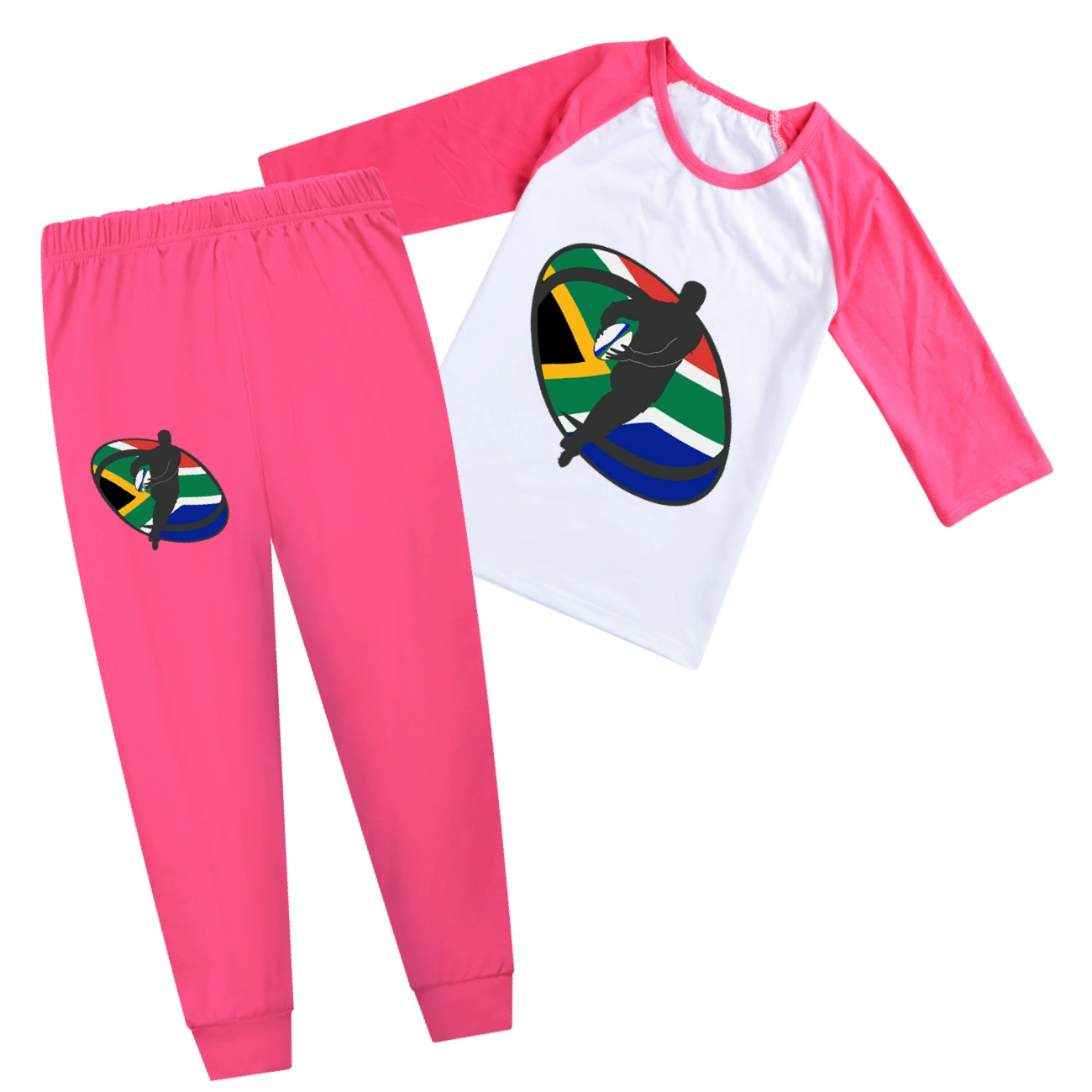 Rugby Graphic Active Play Set, Style 25 · Sleeved Tee · Joggers · Rose