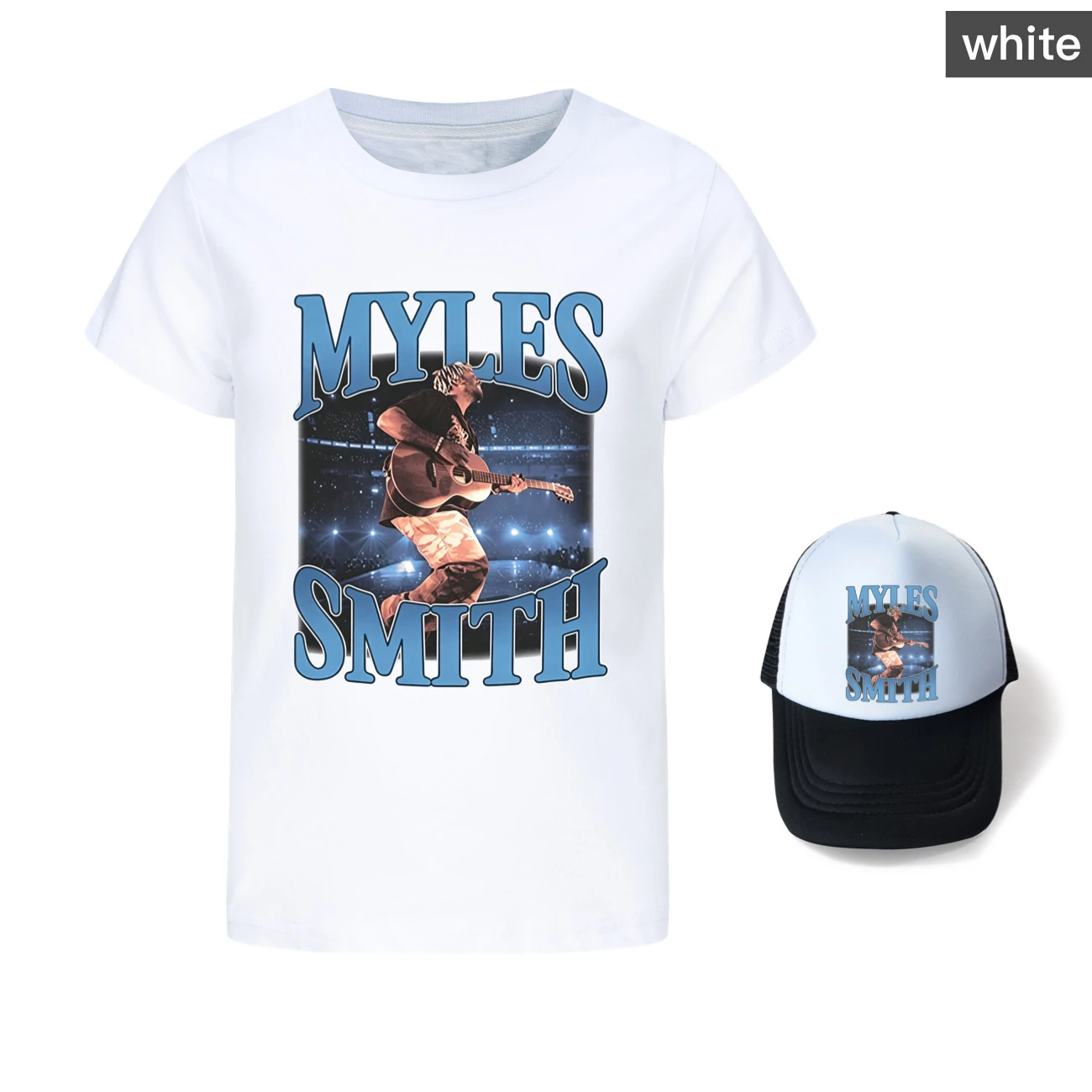 Graphic Tee & Sun Hat Set — 5808 Edition, Style 01 · White