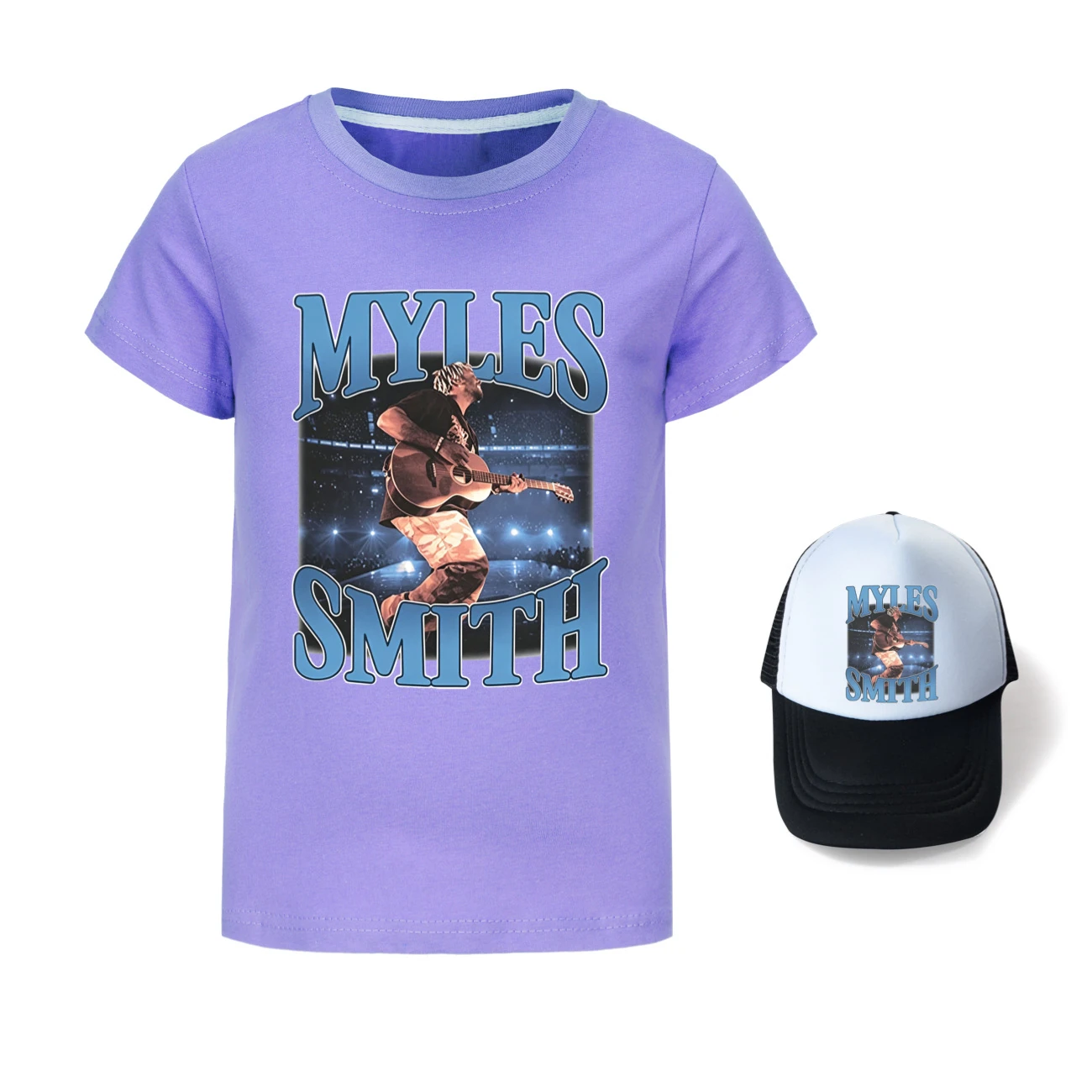 Graphic Tee & Sun Hat Set — 5808 Edition, Style 04 · Purple