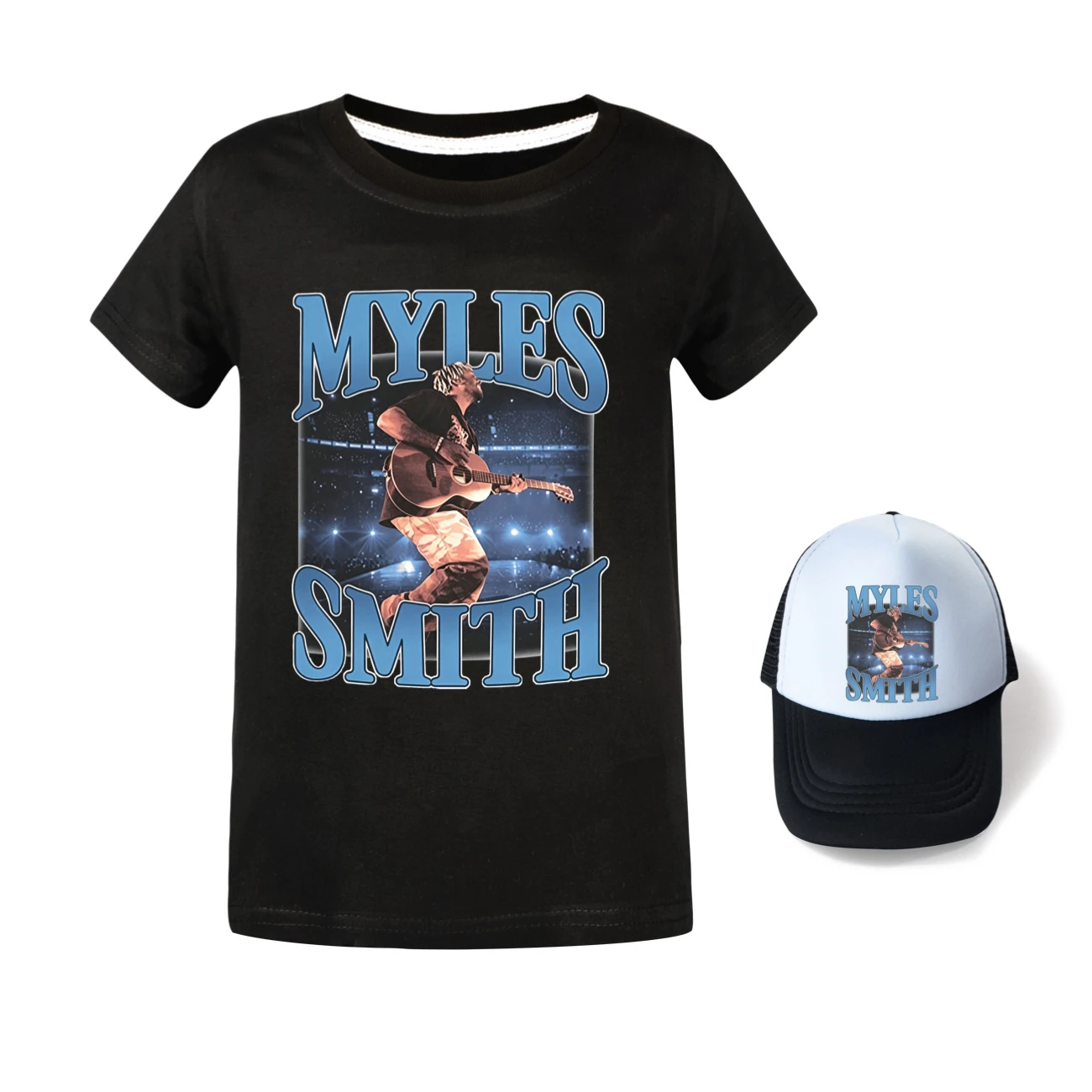 Graphic Tee & Sun Hat Set — 5808 Edition, Style 07 · Black