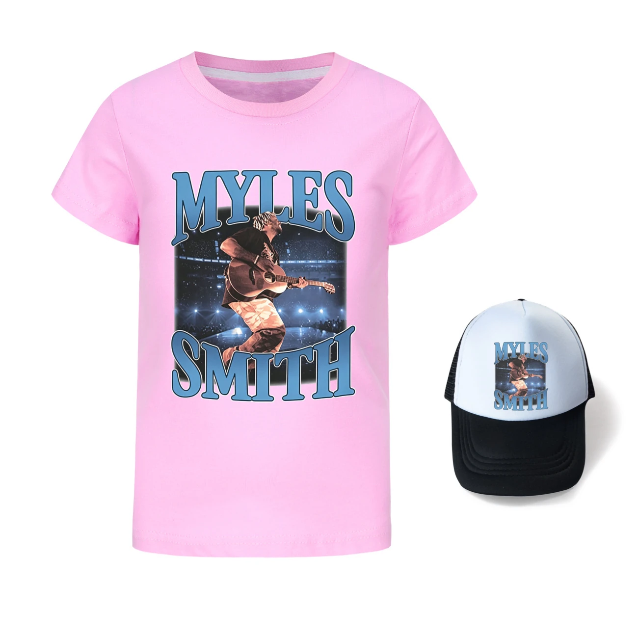 Graphic Tee & Sun Hat Set — 5808 Edition, Style 11 · Pink