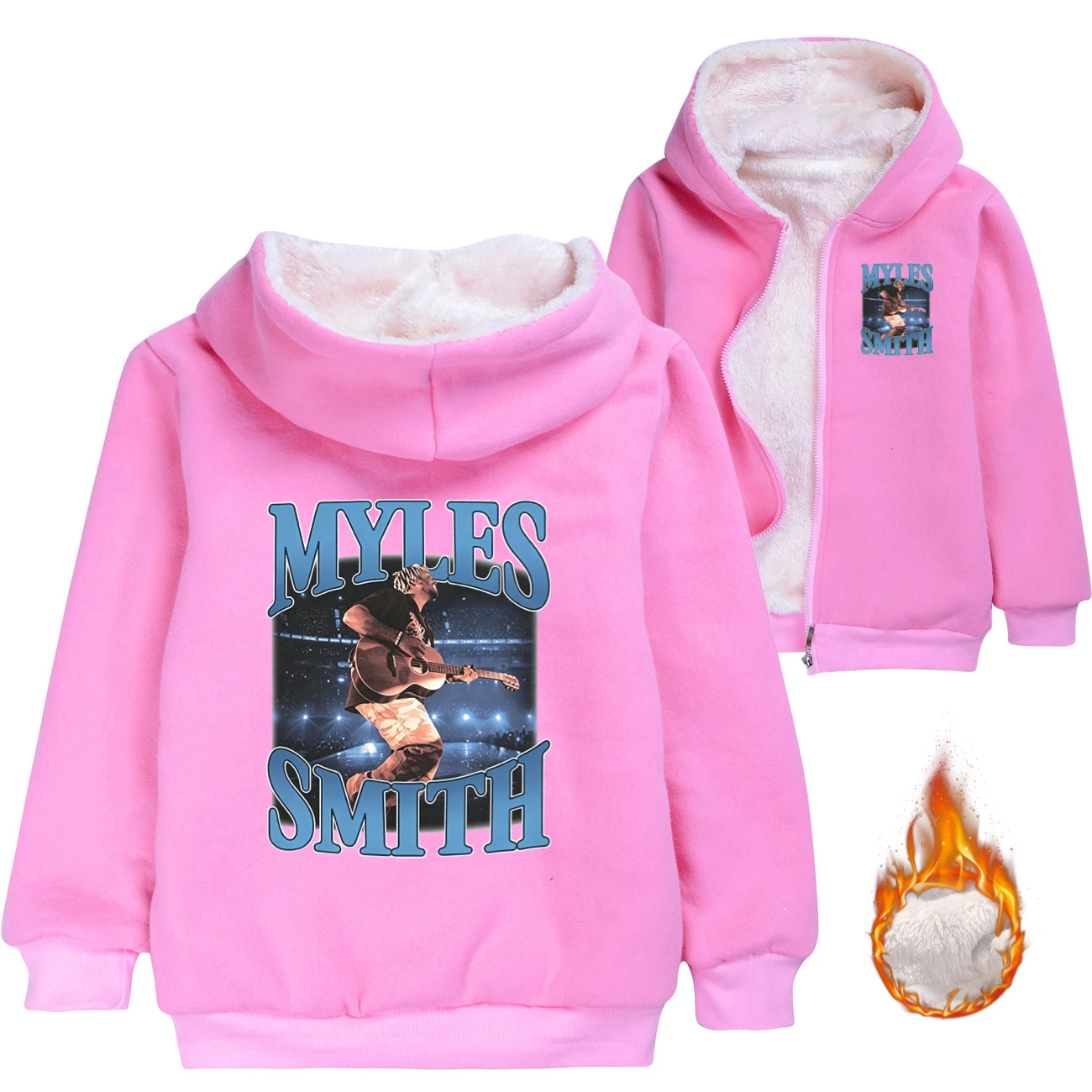 Warm-Lined Graphic Hoodie — 5808 Edition, Style 02 · Padded · Pink