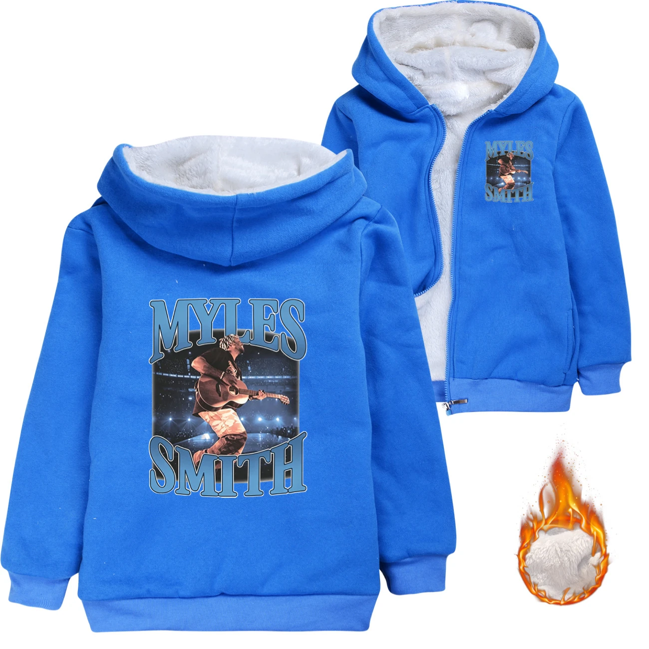 Warm-Lined Graphic Hoodie — 5808 Edition, Style 04 · Padded · Blue