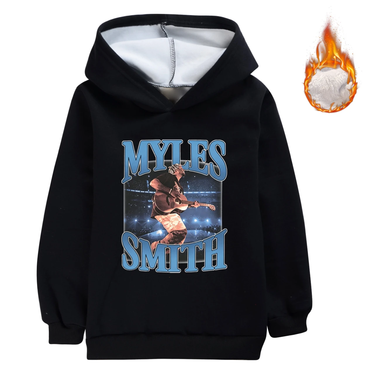 Warm-Lined Graphic Hoodie — 5808 Edition, Style 08 · Black