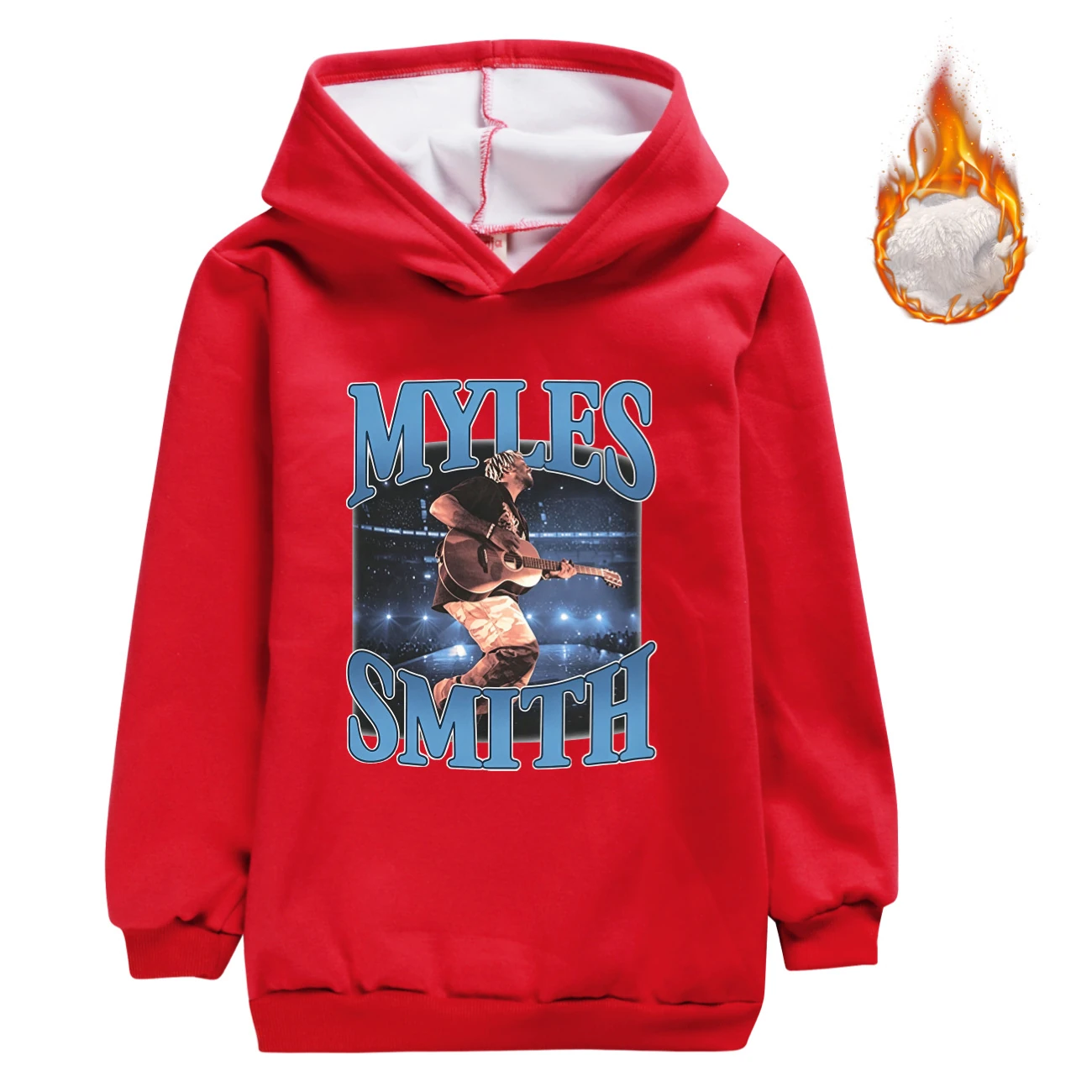 Warm-Lined Graphic Hoodie — 5808 Edition, Style 12 · Red