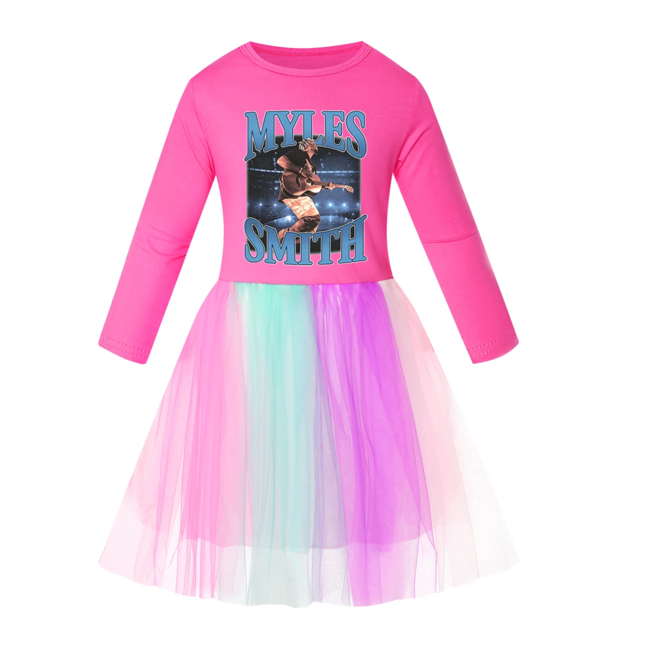 Rainbow Tulle Twirl Dress — 5808 Edition, Style 02 · Long Tulle · Rose