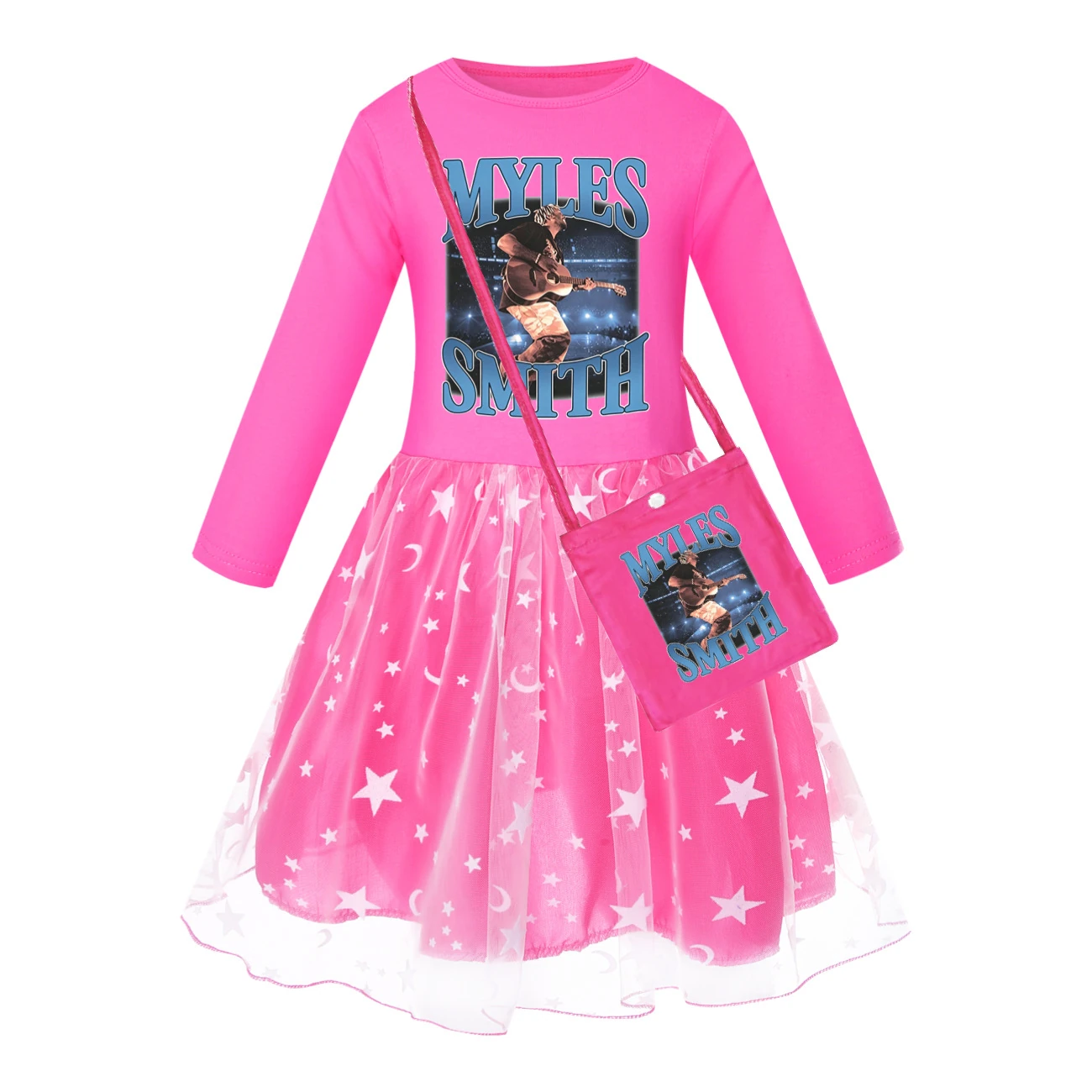 Rainbow Tulle Twirl Dress — 5808 Edition, Style 08 · Star Tulle · with Bag · Rose