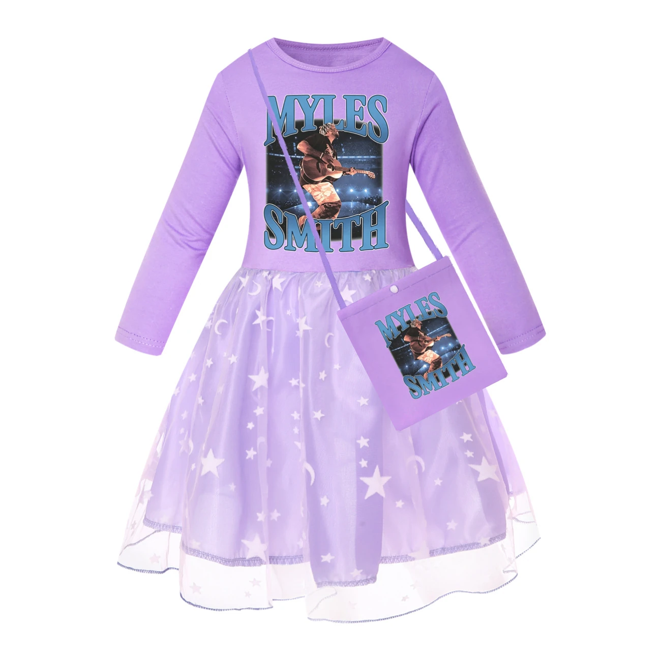 Rainbow Tulle Twirl Dress — 5808 Edition, Style 09 · Star Tulle · with Bag · Purple
