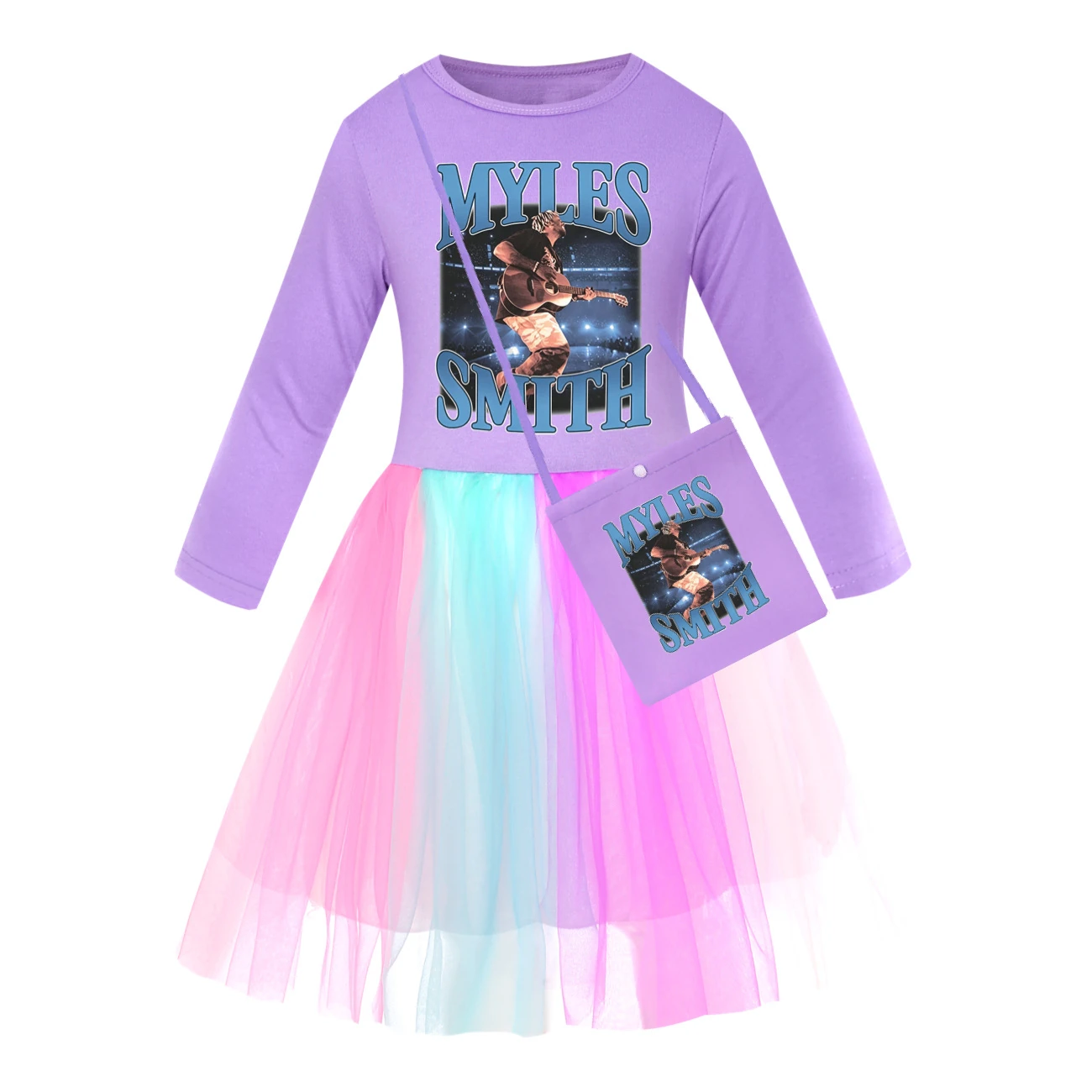 Rainbow Tulle Twirl Dress — 5808 Edition, Style 10 · Long Tulle · with Bag · Purple
