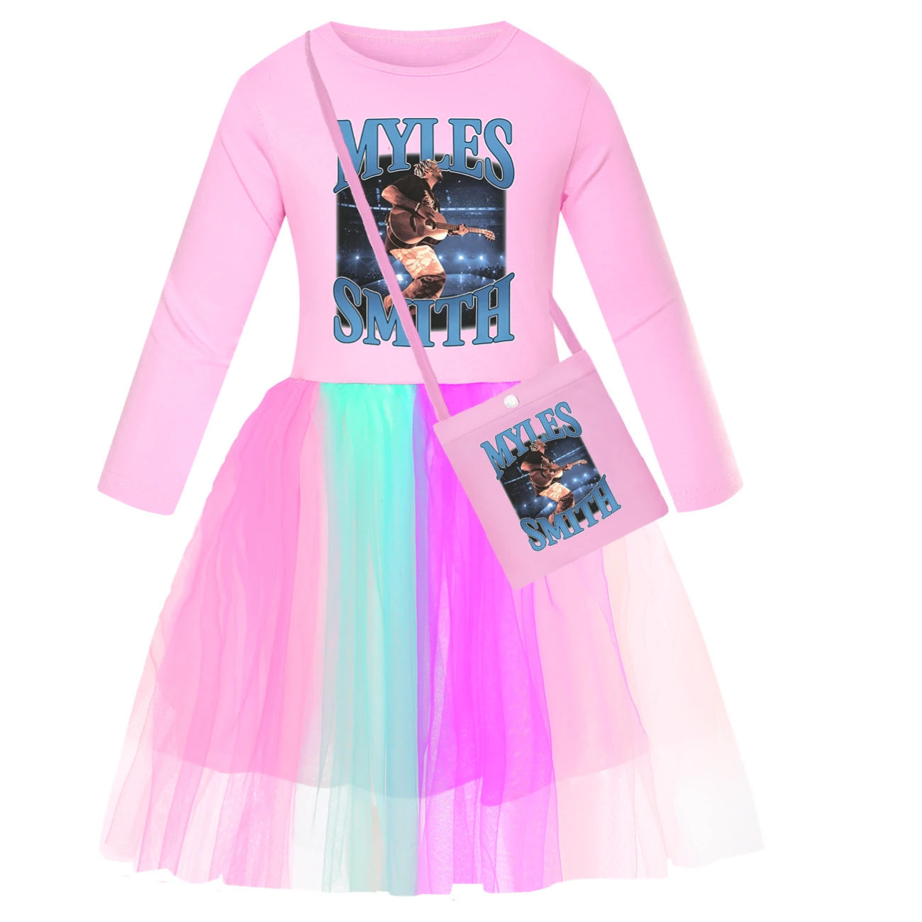 Rainbow Tulle Twirl Dress — 5808 Edition, Style 12 · Long Tulle · with Bag · Pink