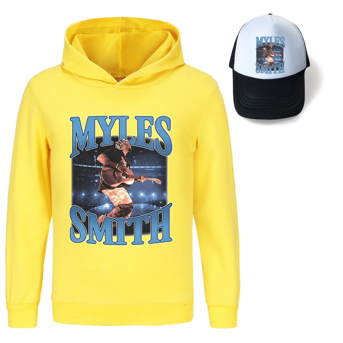 Graphic Hoodie & Sun Hat Set — 5808 Edition, Style 02 · Yellow
