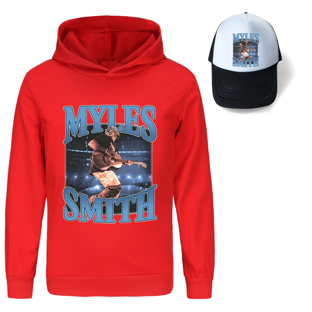 Graphic Hoodie & Sun Hat Set — 5808 Edition, Style 03 · Red
