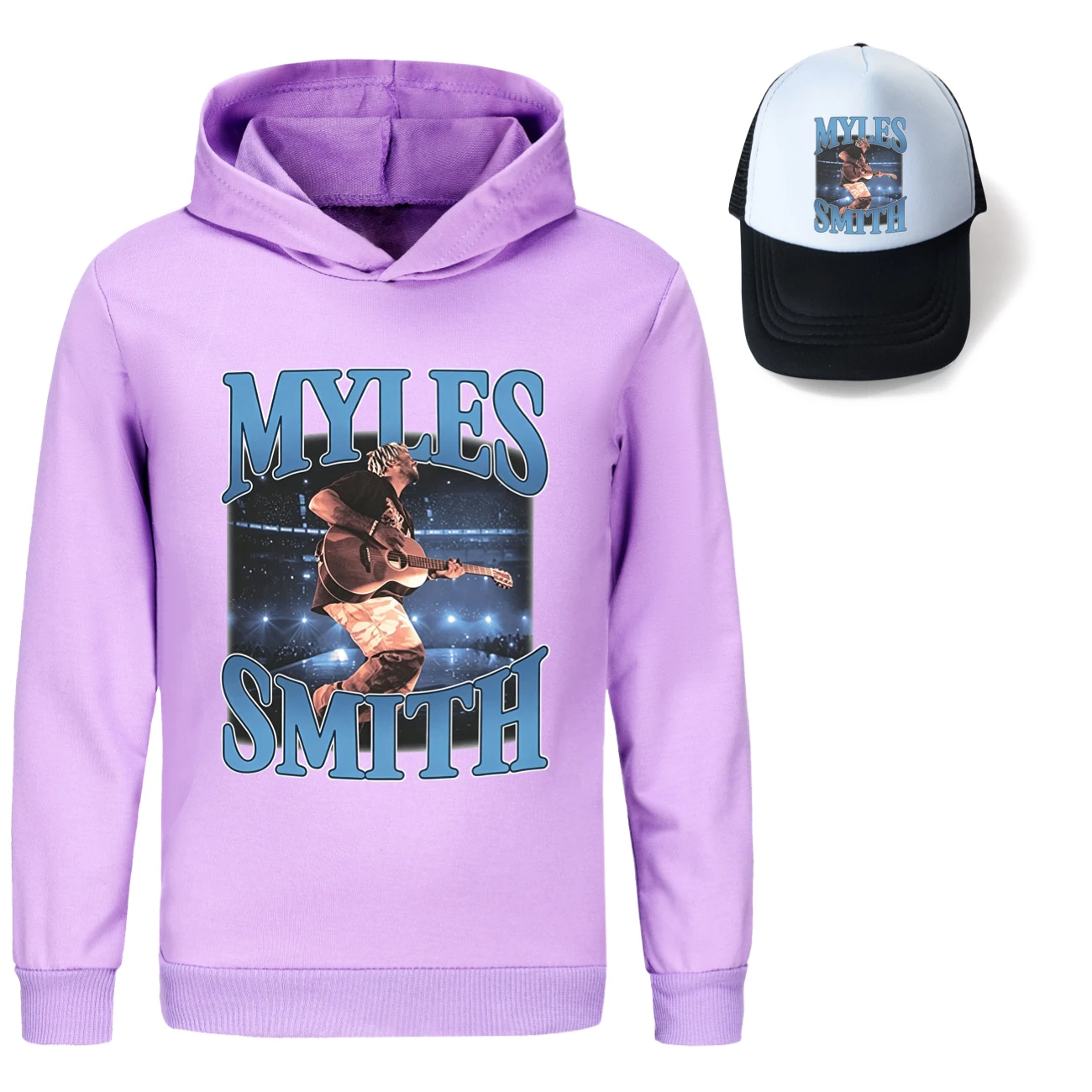 Graphic Hoodie & Sun Hat Set — 5808 Edition, Style 04 · Purple