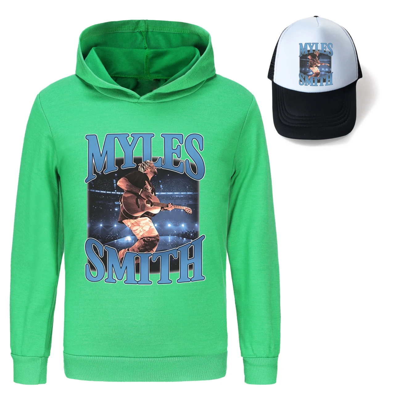 Graphic Hoodie & Sun Hat Set — 5808 Edition, Style 06 · Green