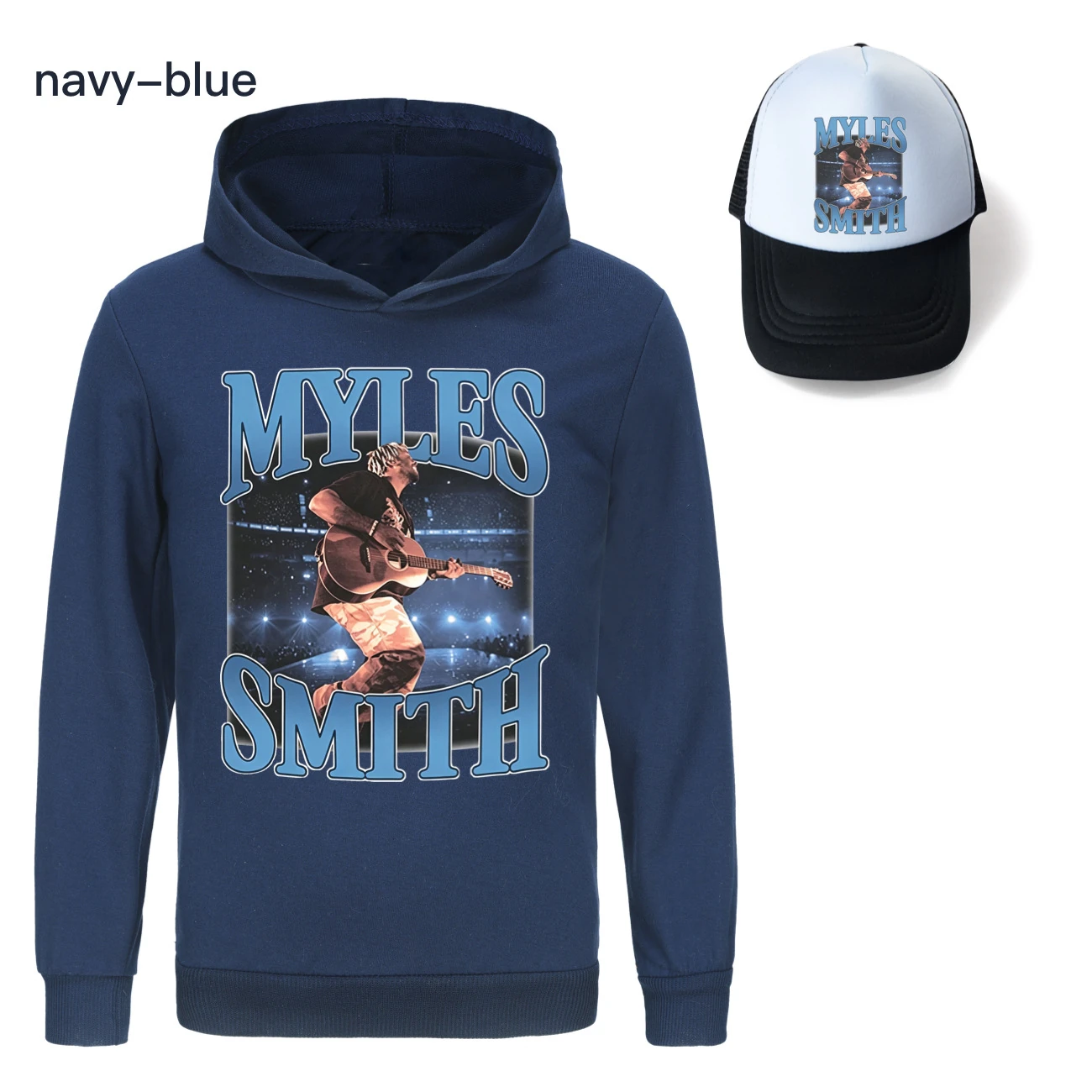 Graphic Hoodie & Sun Hat Set — 5808 Edition, Style 09 · Navy