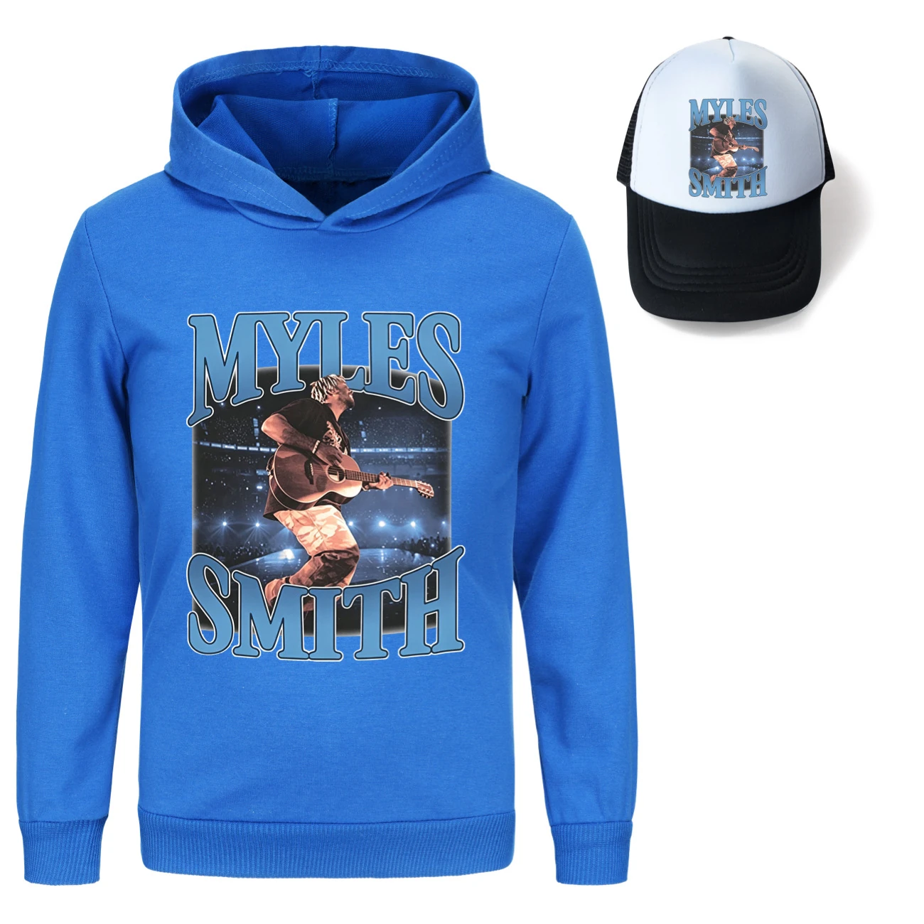 Graphic Hoodie & Sun Hat Set — 5808 Edition, Style 10 · Deep Blue