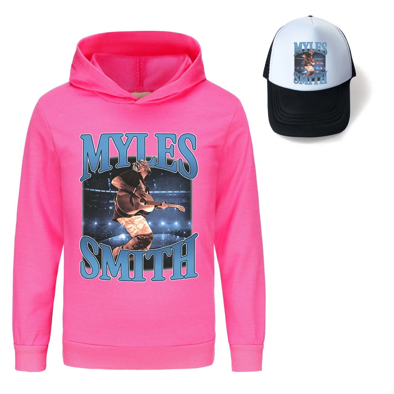 Graphic Hoodie & Sun Hat Set — 5808 Edition, Style 12 · Rose