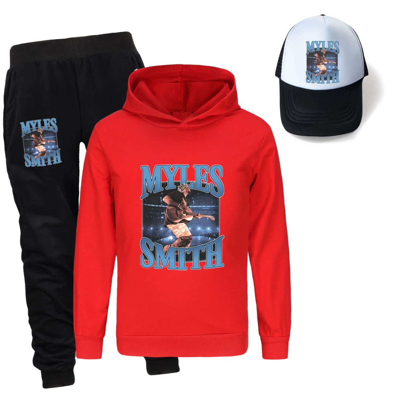 Three-Piece Hoodie, Jogger & Hat Set — 5808 Edition, Style 03 · Red