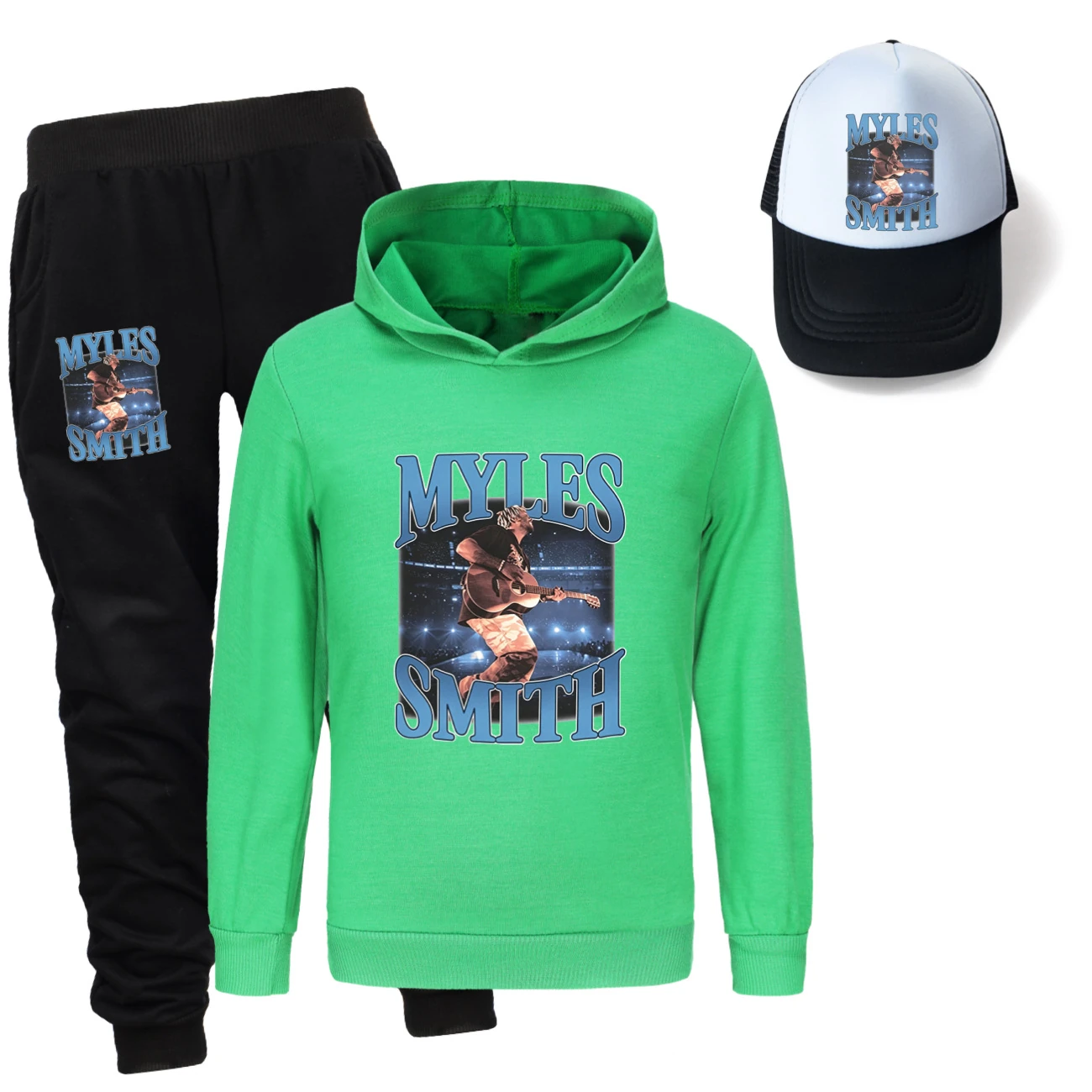 Three-Piece Hoodie, Jogger & Hat Set — 5808 Edition, Style 06 · Green