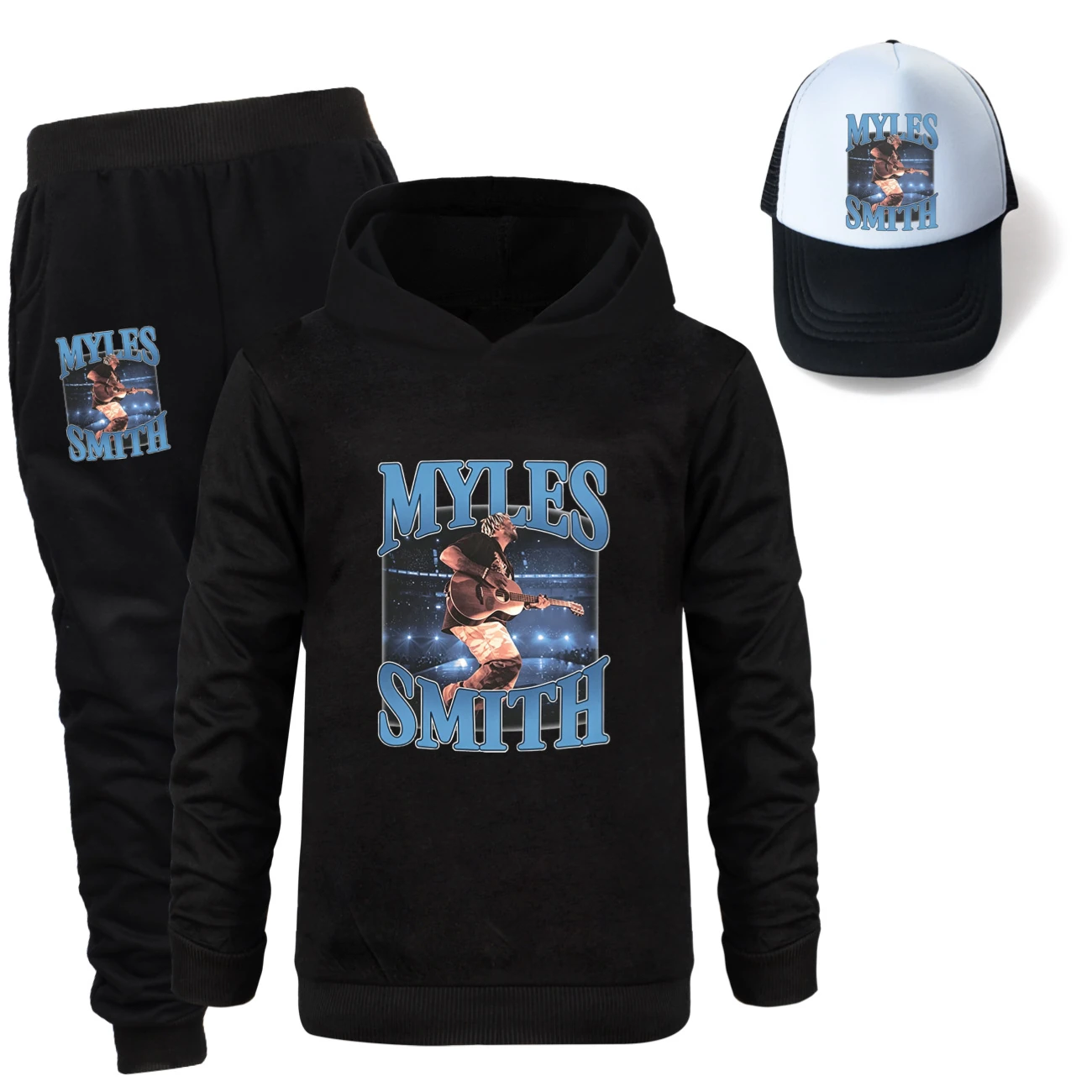 Three-Piece Hoodie, Jogger & Hat Set — 5808 Edition, Style 07 · Black