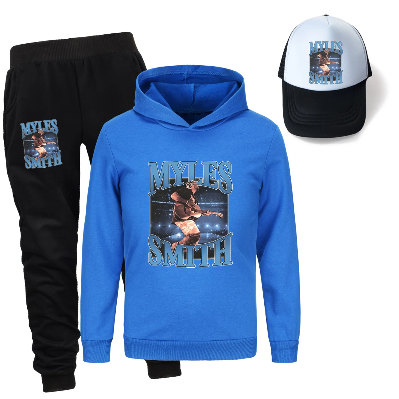 Three-Piece Hoodie, Jogger & Hat Set — 5808 Edition, Style 10 · Deep Blue
